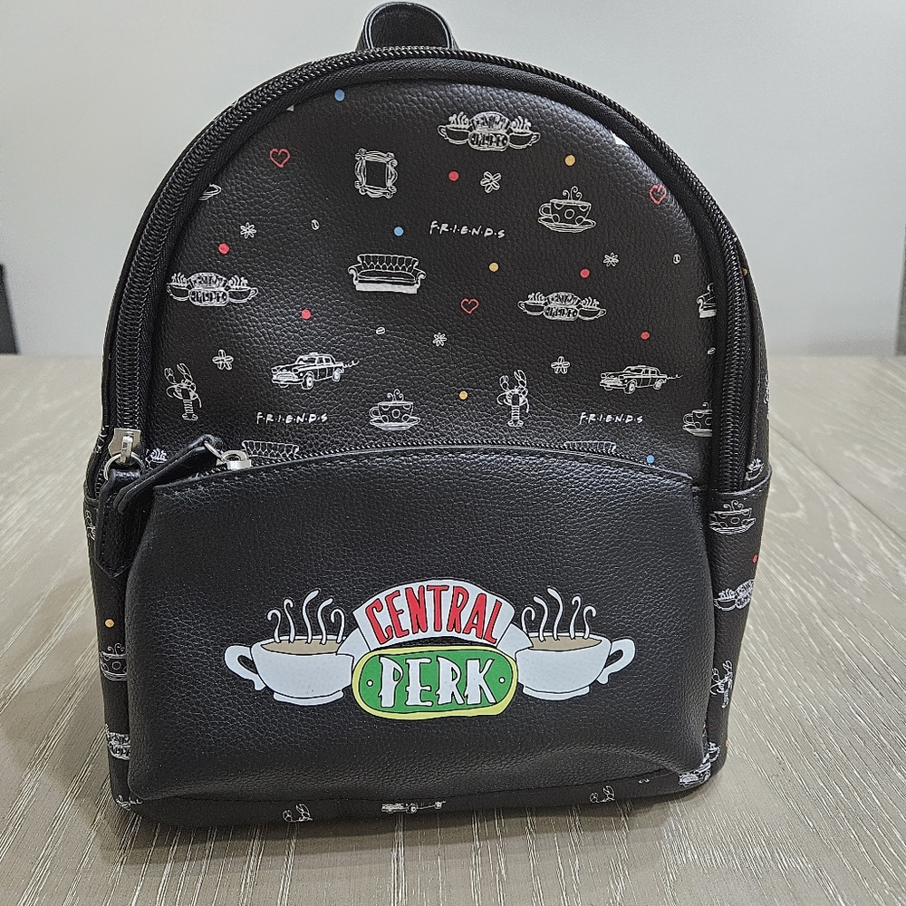 Danielle Nicole Friends Central Perk Mini Backpack Black Adjustable Straps